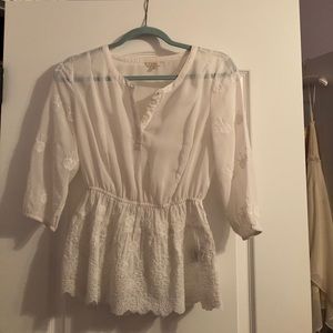 Guess white peasant blouse